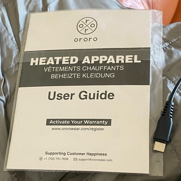 ORORO Quilted Heated Best Grey Medium Water Resistant Zip Front/Pockets NWT - Picture 12 of 17